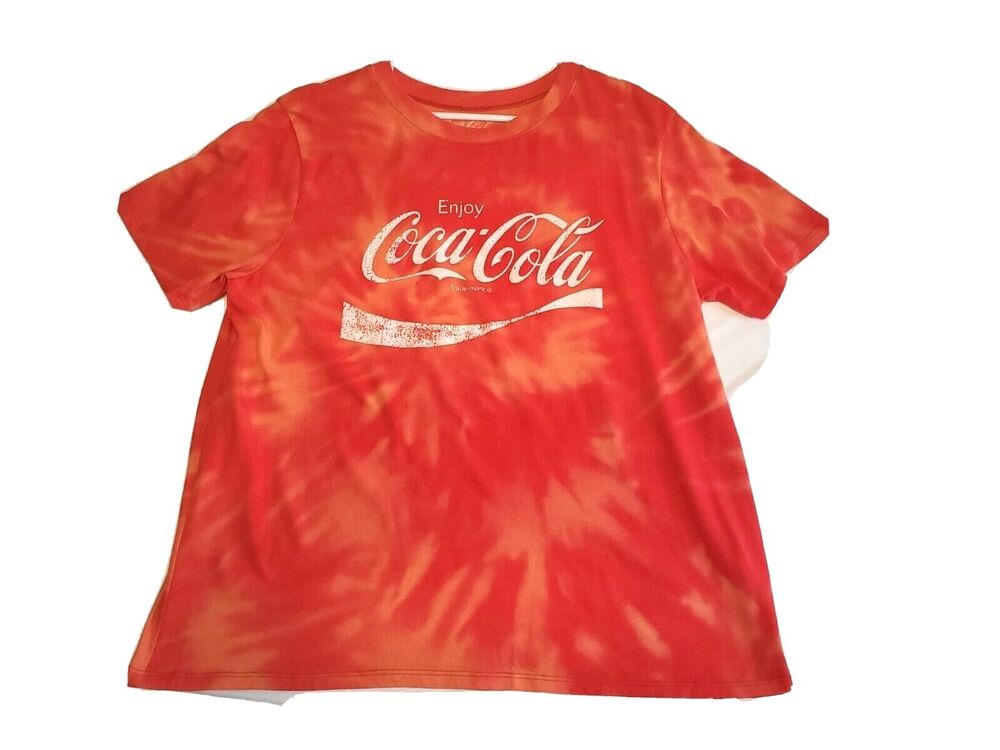 Tie Dye Coca-Cola Advertising T-Shirt 2xl Juniors Red Short Sleeve Lightweight